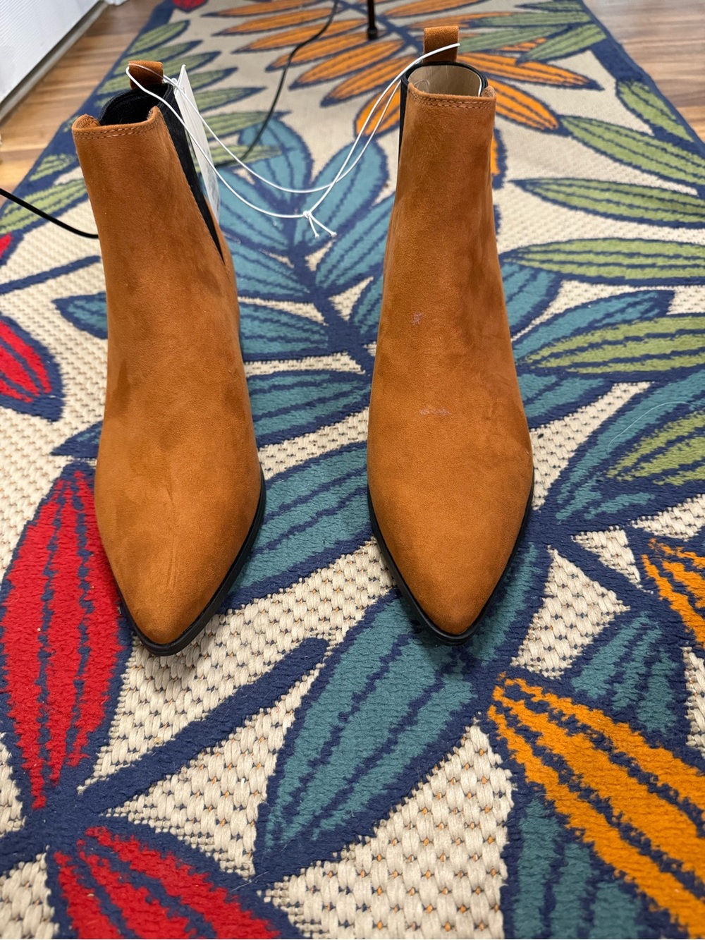 Target Women's Rust Tan Pointed-Toe Suede Ankle Booties